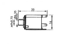 Socle 6.35mm stereo avec interrupteur (CA044)