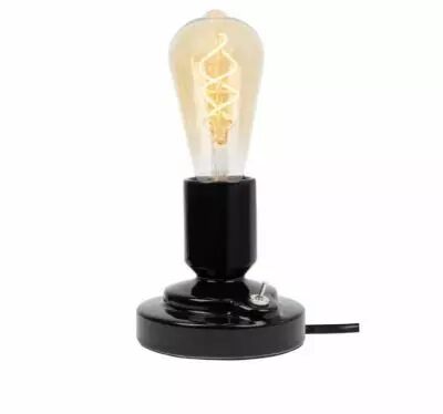 Socle de lampe E27 c�ramique noir