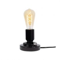 Socle de lampe E27 céramique noir