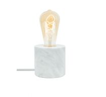 Socle de lampe E27 effet marbre blanc