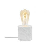 Socle de lampe E27 effet marbre blanc