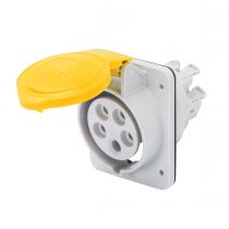 Socle de prise à encastrer à 10° protégé - 3p+t 32a 110 v 4h- montage et câblage rapides (GW62214FH)