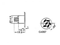 Socle femelle metal 6 broches, 240° (CA087)