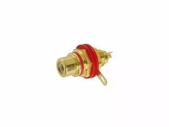 Socle femelle rca dore - rouge - isole (CA057R)