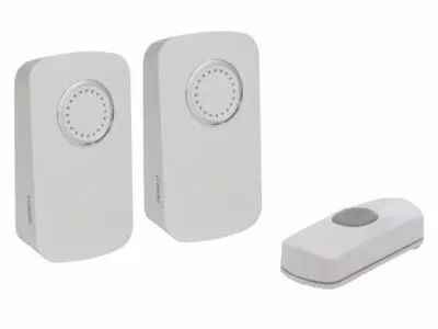 SONNETTE SANS FIL � PILES - 2 R�CEPTEURS ET 1 BOUTON (EDMTWR)