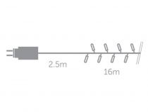 Sparkle Light LED - 16 m - 240 lampes blanches arizona - fil vert - modulateur (SP-LED-16-240-24V-AW)