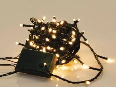 Sparkle Light LED - 8 m - 120 lampes blanc chaud - fil vert - modulateur (SP-LED-8-120-24V-UW)