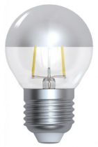 Sphérique G45 Filament LED \ Calotte Argentée\  4W E27 2700K 350Lm Dimmable (15648)