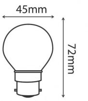 Sphérique G45 Filament LED 4W B22 2700K 350Lm Dimmable Claire (28658)