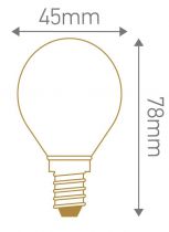 Sphérique G45 Filament LED 4W E14 2200K 260Lm Dimmable Ambrée (165461)