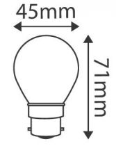 Sphérique G45 LED 330° 5W B22 2700K 400Lm Dimmable  (167539)