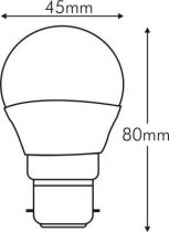 SPHERIQUE LED 5W B22 240V 2700K 330°