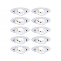 Spot encastré LED  Pack de 10 orientable 3-Step-Dim   rond 82mm 70°  10x4,8W 10x450lm 230V  3000K Blanc dépoli
