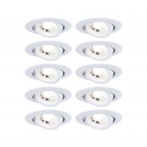 Spot encastré LED  Pack de 10 orientable 3-Step-Dim   rond 82mm 70°  10x4,8W 10x450lm 230V  3000K Blanc dépoli
