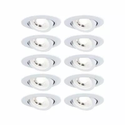 Spot encastr� LED  Pack de 10 orientable rond 82mm 70�  10x4,8W 10x450lm 230V  3000K Blanc d�poli