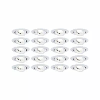 Spot encastr� LED  Pack de 20 orientable rond 82mm 70�  20x4,8W 20x450lm 230V  3000K Blanc d�poli