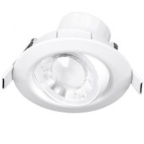 Spot encastré LED 8w IP44 orientable et dimmable PVC blanc 4000k 680lm