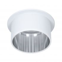 Spot encastré LED Gil IP44 rond 68mm Coin 6W 470lm 230V 2700K Blanc dépoli/Acier brossé (93384)