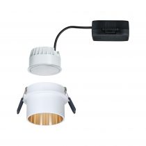 Spot encastré LED Gil IP44 rond 68mm Coin 6W 470lm 230V 2700K Blanc dépoli/Doré (93380)