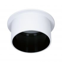 Spot encastré LED Gil IP44 rond 68mm Coin 6W 470lm 230V 2700K Blanc dépoli/Noir mat (93376)
