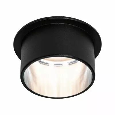 Spot encastr� LED Gil IP44 rond 68mm Coin 6W 470lm 230V 2700K Noir mat/Acier bross� (93382)