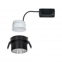 Spot encastré LED Gil IP44 rond 68mm Coin 6W 470lm 230V 2700K Noir mat/Acier brossé (93382)