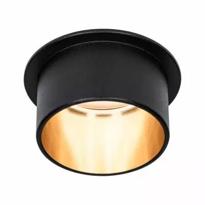 Spot encastr� LED Gil IP44 rond 68mm Coin 6W 470lm 230V 2700K Noir mat/Dor� (93378)
