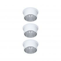 Spot encastré LED Gil Kit de base IP44 rond 68mm Coin 3x6W 3x470lm 230V 2700K Blanc dépoli/Acier brossé (93385)