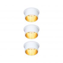 Spot encastré LED Gil Kit de base IP44 rond 68mm Coin 3x6W 3x470lm 230V 2700K Blanc dépoli/Doré (93381)