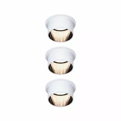 Spot encastr� LED Gil Kit de base IP44 rond 68mm Coin 3x6W 3x470lm 230V 2700K Blanc d�poli/Noir mat (93377)
