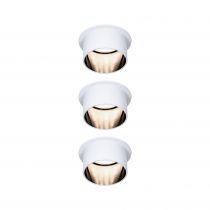 Spot encastré LED Gil Kit de base IP44 rond 68mm Coin 3x6W 3x470lm 230V 2700K Blanc dépoli/Noir mat (93377)