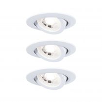 Spot encastré LED Kit de 3 orientable rond 82mm 3x6W 3x580lm 230V 3000K Blanc dépoli (93388)