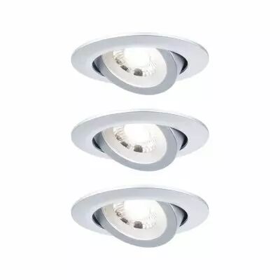 Spot encastr� LED Kit de 3 orientable rond 82mm 3x6W 3x580lm 230V 3000K Chrome mat (93389)