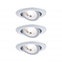 Spot encastré LED Kit de 3 orientable rond 82mm 3x6W 3x580lm 230V 3000K Chrome mat (93389)