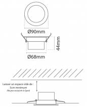SPOT LED SMD ORIENTABLE 7 W - 500 lm - 3000 K CARAT (76323)
