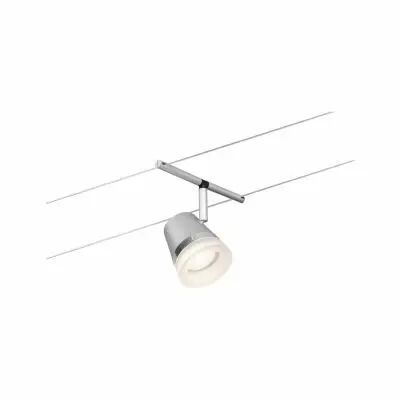 Spot pour cable tendu  Cone max10W Chrome d�p/Chrome GU5,3 12V CC Syn/M�tal (94460)