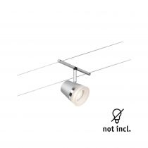 Spot pour cable tendu  Cone max10W Chrome dép/Chrome GU5,3 12V CC Syn/Métal (94460)