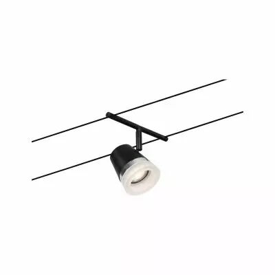 Spot pour cable tendu  Cone max10W noir d�p/Chrome GU5,3 12V CC Syn/M�tal (94464)