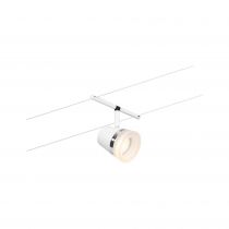Spot pour cable tendu  Cone max5x10W Blanc dép/chrome GU5,3 12V CC 60VA Syn/Métal (94461)