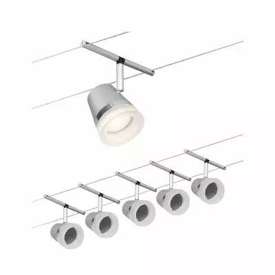 Spot pour cable tendu  Cone max5x10W Chrome d�p/chrome GU5,3 12V CC 60VA Syn/M�tal (94459)