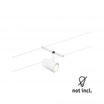 Spot pour cable tendu  Cup max10W Blanc dép/Chrome GU5,3 12V CC Syn/Métal (94468)