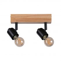 Spots Arvid max. 2x20W E27 230V Noir/bois (66771)