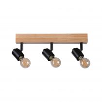 Spots Arvid max. 3x20W E27 230V Noir/bois (66772)