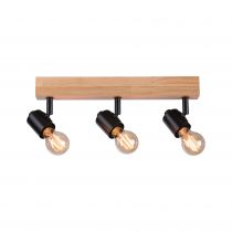 Spots Arvid max. 3x20W E27 230V Noir/bois (66772)