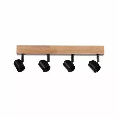 Spots Arvid max. 4x20W E27 230V Noir/bois (66773)