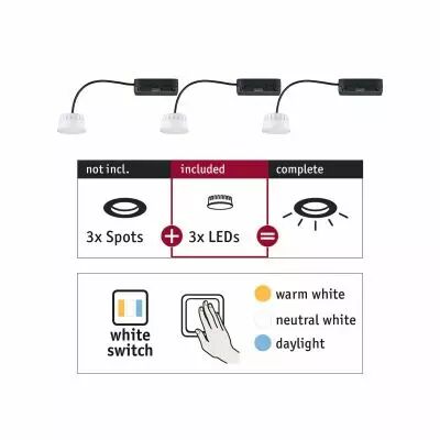 Spots encastr�s Choose Module LED Coin WhiteSwitch 3x6,5W 2700 (92478)