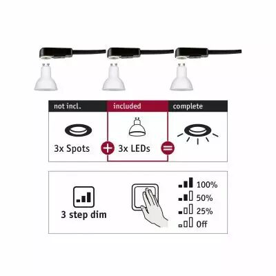 Spots encastr�s Choose Module LED GU10 Gradable sur 3 niveaux 3x6,5W 2700 (28785)