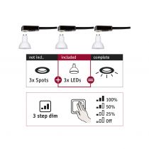 Spots encastrés Choose Module LED GU10 Gradable sur 3 niveaux 3x6,5W 2700 (28785)