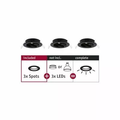 Spots encastr�s Choose Spots orientable max. 10W Noir mat230 V (92487)
