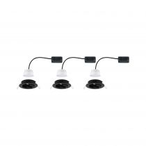 Spots encastrés LED Nova ronds 3x6,5W Blanc chaud Noir/dépoli orientable kit de3 (94471)